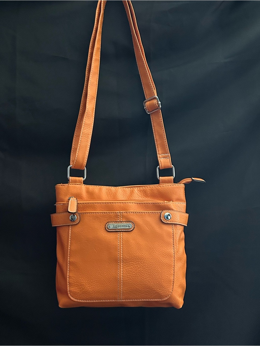 Rosetti Women’s Orange Leather-Look Crossbody Shoulder Bag